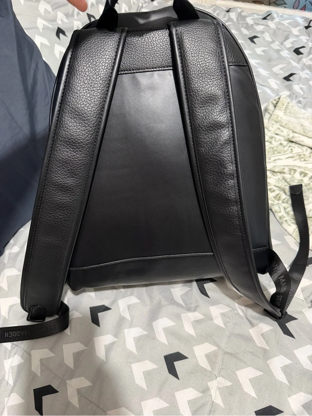 Steve Madden Black and White Logo Mini Backpack